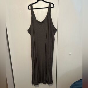 Gray Wide-Leg Jumpsuit with Adjustable Straps and Pockets